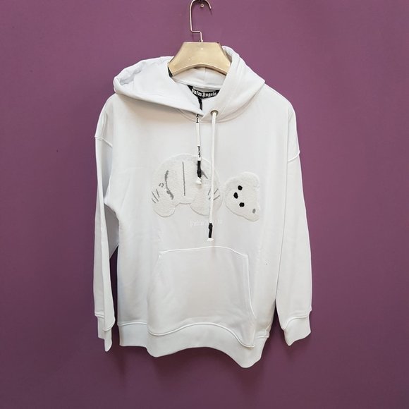 Palm Angels Kill The Bear Embroidered White Hoodie